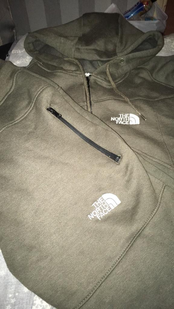 khaki north face tracksuit mens